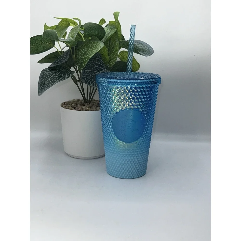 Starbucks Ombre Blue Studded Cup Aqua Splash Cold Grande Tumbler 16oz NWT Travel